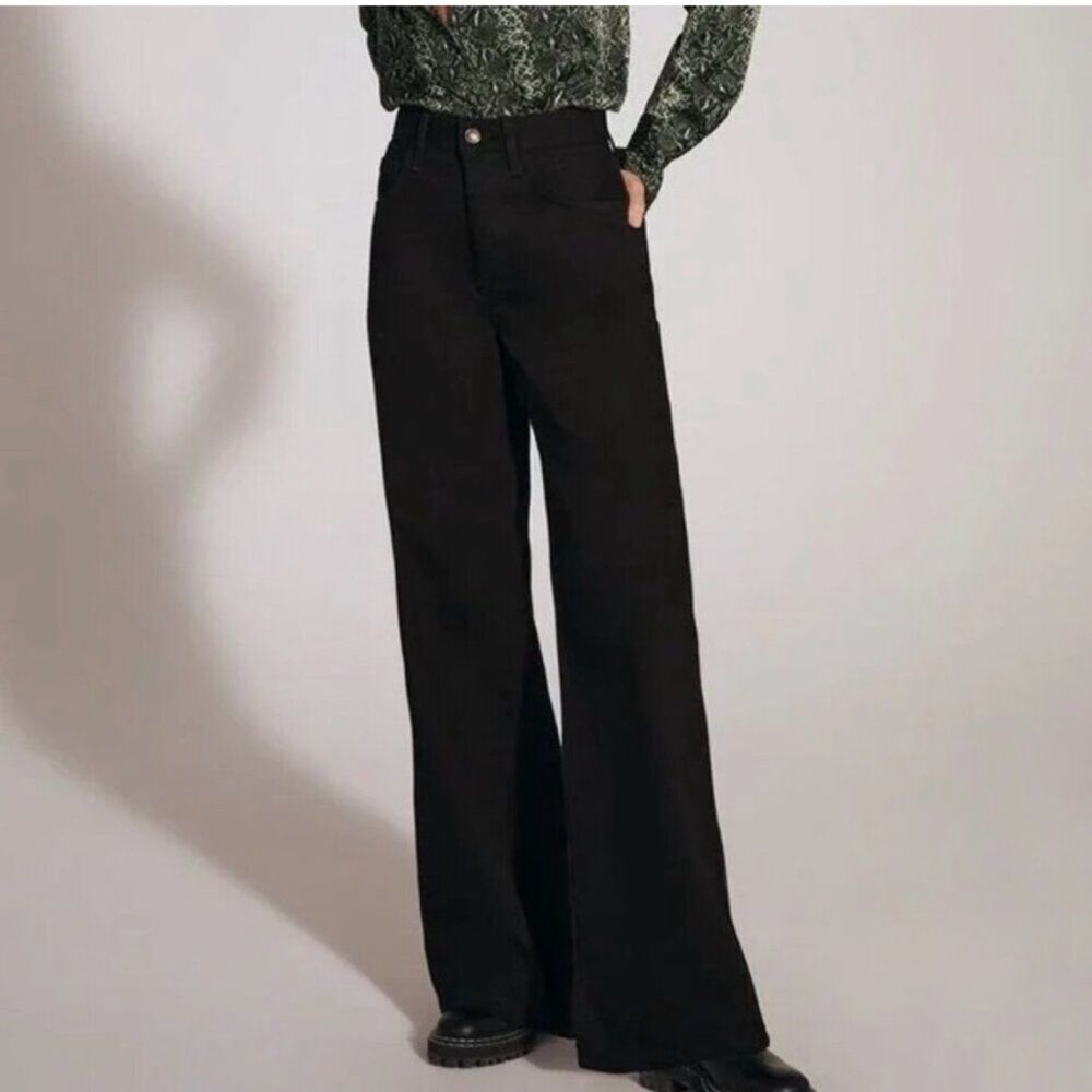 FAVORITE DAUGHTER | The Masha Wide-Leg Jeans in Phantom Black Women’s Size 26
